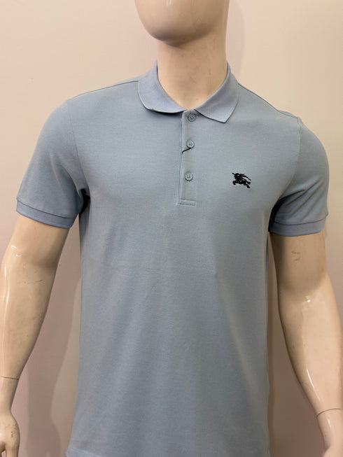 BURBERRY EKD EMBROIDERED POLO LIGHT BLUE