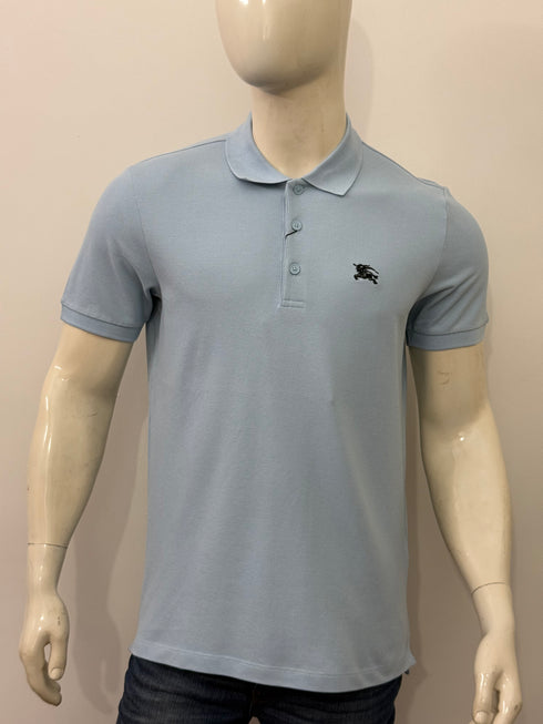 BURBERRY EKD EMBROIDERED POLO LIGHT BLUE