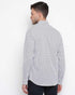 MICHAEL KORS MEN'S SLIM FIT STRETCH ALL OVER MK MONOGRAM LOGO PRINTED SHIRT - WHITE