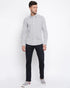 MICHAEL KORS MEN'S SLIM FIT STRETCH ALL OVER MK MONOGRAM LOGO PRINTED SHIRT - WHITE