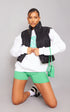 PLT BLACK ZIP FRONT CROPPED PUFFER GILET