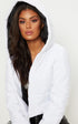 PLT BASIC HOODED CROPPED PUFFER - WHITE