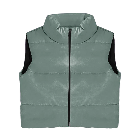 I SAW IT FIRST CROPPED PADDED GILET - GREY