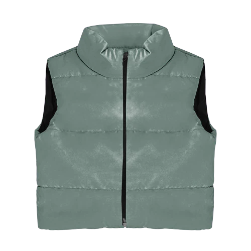I SAW IT FIRST CROPPED PADDED GILET - GREY