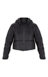 PLT BASIC HOODED CROPPED PUFFER - BLACK